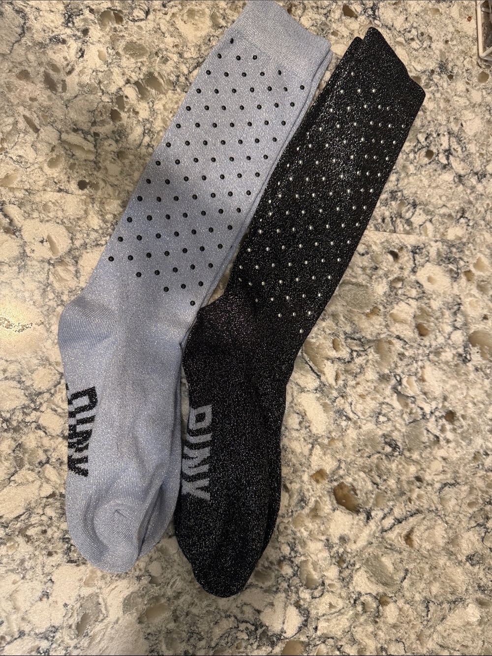 PINK Sparkle BOOT Socks in Silver and Black-Never worn.